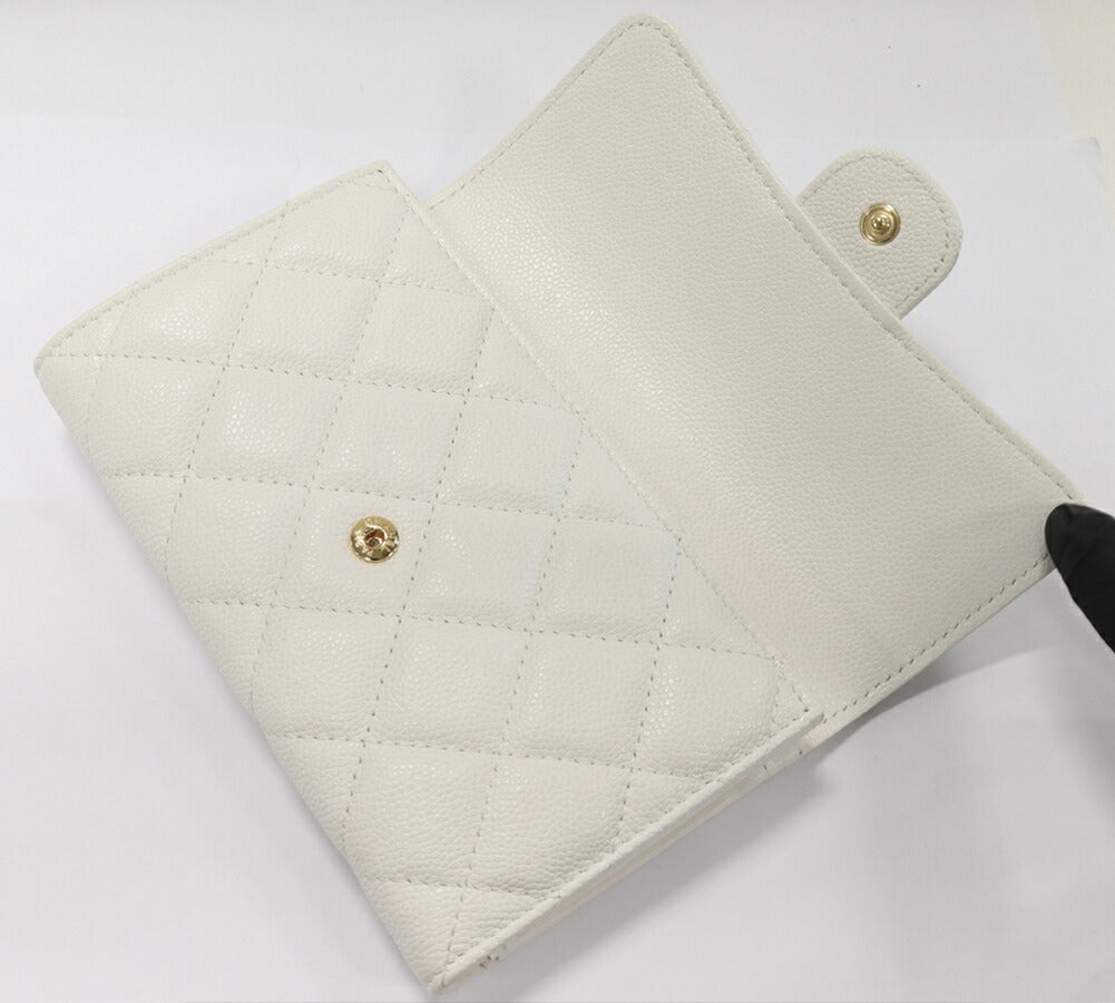 Top Quality Chanel Caviar Skin Bifold Wallet Matelasse Medium Classic Flap AP0232