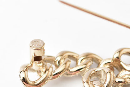 Top Quality Chanel Brooch Coco Mark Rhinestone Gold/Black
