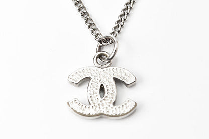 Top Quality Chanel Necklace/Pendant Coco Mark CC Rhinestone Silver/White