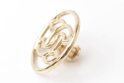 Top Quality Chanel Metal Brooch Circle Coco Mark Gold