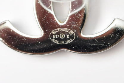 Top Quality Chanel Silver/Rose Rhinestone Earrings CC Mark