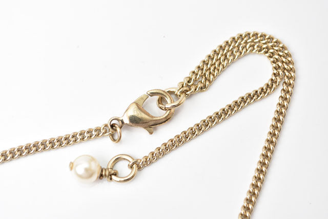 Top Quality Chanel Necklace/Pendant Coco Mark CC Pearl Motif Gold/White