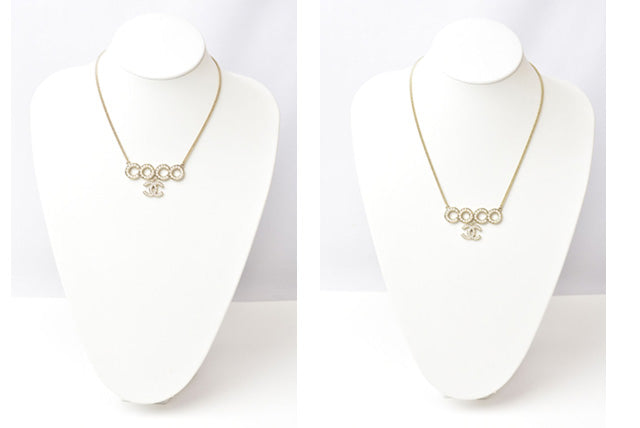 Top Quality Chanel Necklace/Pendant Coco Mark CC Pearl Motif Gold/White