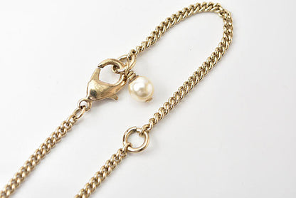 Top Quality Chanel Necklace/Pendant Coco Mark CC Pearl Motif Gold/White