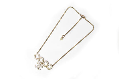 Top Quality Chanel Necklace/Pendant Coco Mark CC Pearl Motif Gold/White