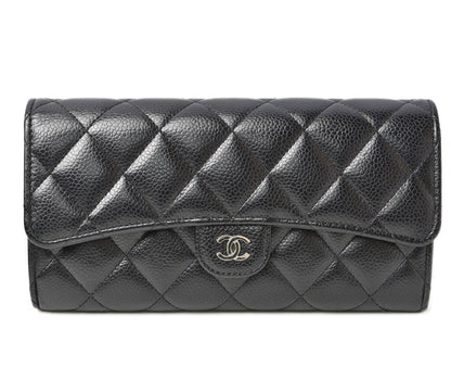 Top Quality Chanel Caviar Skin Long Wallet Timeless Classic Matelasse AP0241