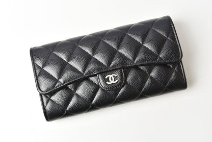 Top Quality Chanel Caviar Skin Long Wallet Timeless Classic Matelasse AP0241