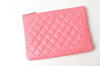 Top Quality Chanel Caviar Skin Clutch Bag/Flat Pouch Rose Pink