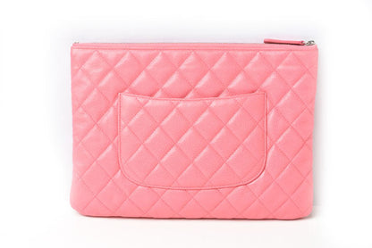 Top Quality Chanel Caviar Skin Clutch Bag/Flat Pouch Rose Pink