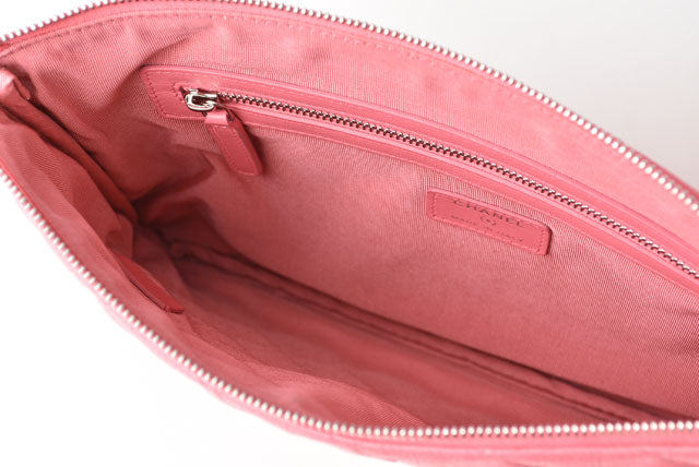 Top Quality Chanel Caviar Skin Clutch Bag/Flat Pouch Rose Pink