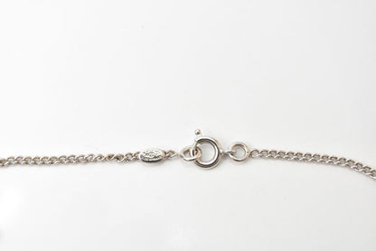 Top Quality Chanel Necklace/Pendant with Rhinestones. Silver/White. 42cm