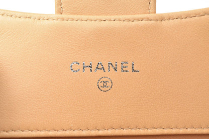 Top Quality Chanel Lambskin Trifold Wallet A82288 Beige/Silver