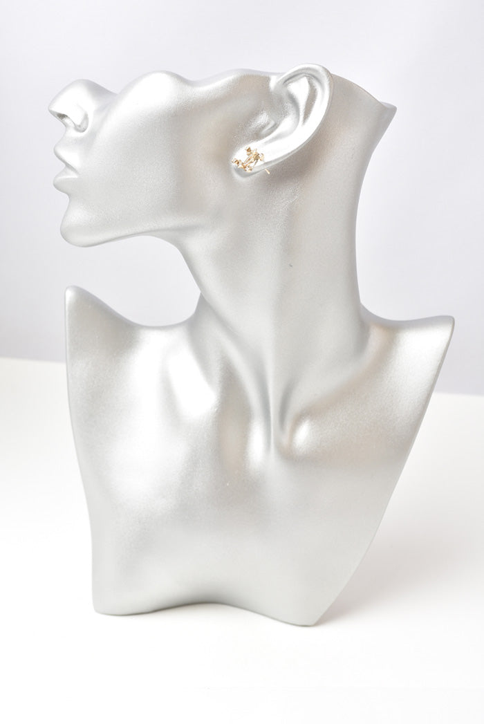 Top Quality Chanel Gold CC Mark Rhinestone Earrings