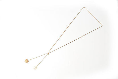 Top Quality Chanel Necklace/Pendant Long CC Heart Rhinestone Gold