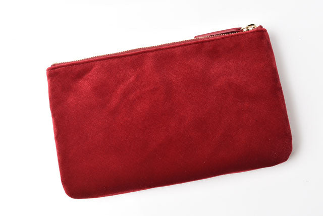 Top Quality Chanel Red Velvet Clutch Bag/Flat Pouch