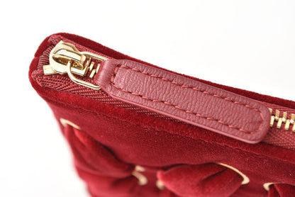 Top Quality Chanel Red Velvet Clutch Bag/Flat Pouch