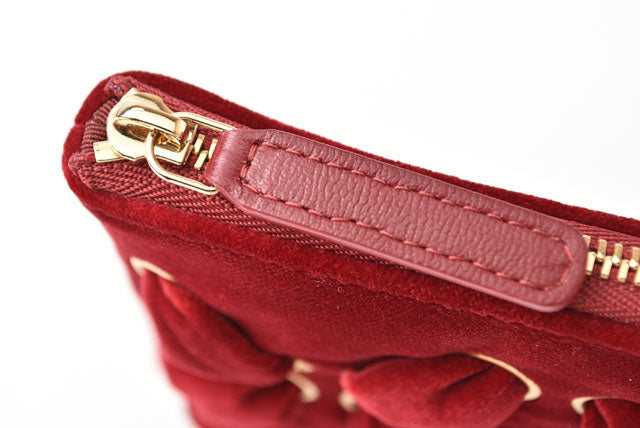 Top Quality Chanel Red Velvet Clutch Bag/Flat Pouch