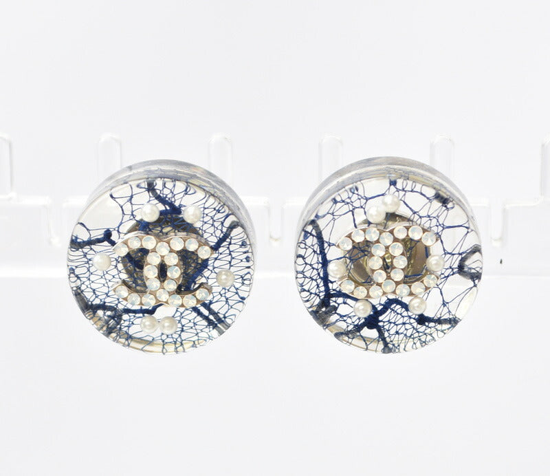 Top Quality Chanel CC Circle Rhinestone Pearl Earrings