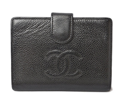 Top Quality Chanel Caviar Skin Vintage Wallet Black