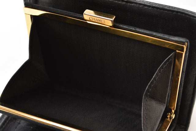 Top Quality Chanel Caviar Skin Vintage Wallet Black