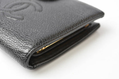 Top Quality Chanel Caviar Skin Vintage Wallet Black