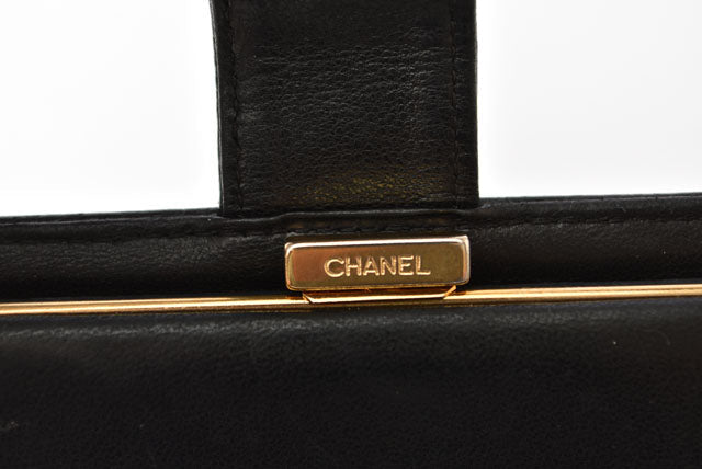 Top Quality Chanel Caviar Skin Vintage Wallet Black