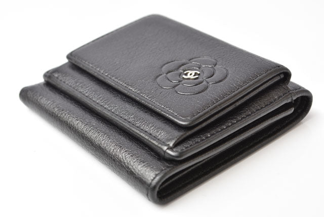 Top Quality Chanel Camellia Lambskin Compact Wallet