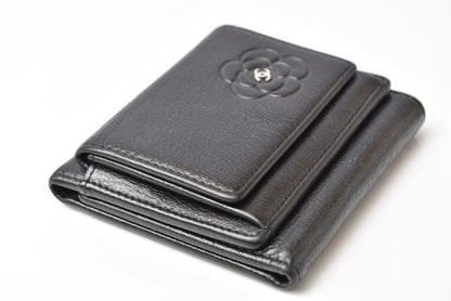 Top Quality Chanel Camellia Lambskin Compact Wallet