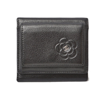 Top Quality Chanel Camellia Lambskin Compact Wallet