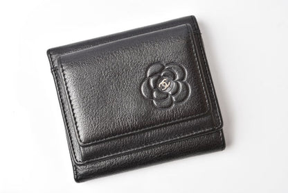 Top Quality Chanel Camellia Lambskin Compact Wallet