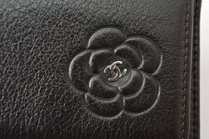 Top Quality Chanel Camellia Lambskin Compact Wallet