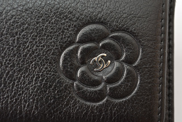 Top Quality Chanel Camellia Lambskin Compact Wallet