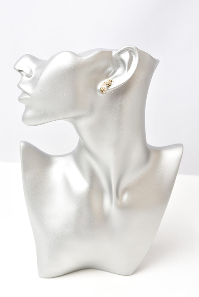 Top Quality Chanel Double CC Mark Rhinestone Earrings Gold/Silver