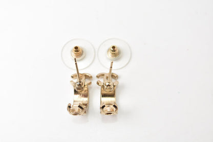 Top Quality Chanel Double CC Mark Rhinestone Earrings Gold/Silver