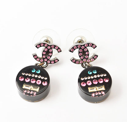 Top Quality Chanel CC Circle Rhinestone Earrings
