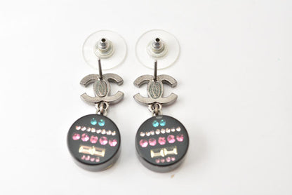 Top Quality Chanel CC Circle Rhinestone Earrings