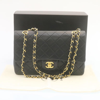 Top Quality Chanel Classic Matelasse 25 Chain New Shoulder Bag Lamb Skin Black Auth 27848A