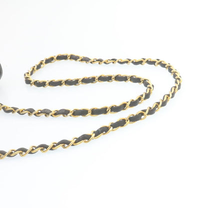 Top Quality Chanel Chain Turn Lock Diana Matelasse Shoulder Bag Lamb Skin Black Auth 28470A