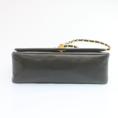 Top Quality Chanel Chain Turn Lock Diana Matelasse Shoulder Bag Lamb Skin Black Auth 28470A