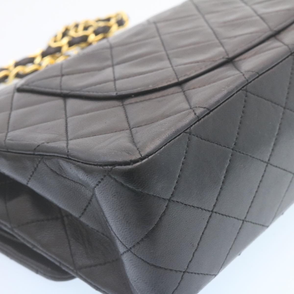 Top Quality Chanel Classic Matelasse 25 Chain New Shoulder Bag Lamb Skin Black Auth 29001A