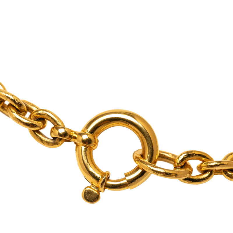 Top Quality Chanel Vintage Triple Motif Necklace Gold Plated Ladies