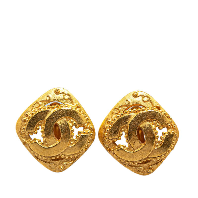 Top Quality Chanel Vintage Coco Mark Rhombus Motif Clip-On Earrings