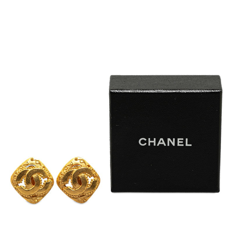 Top Quality Chanel Vintage Coco Mark Rhombus Motif Clip-On Earrings