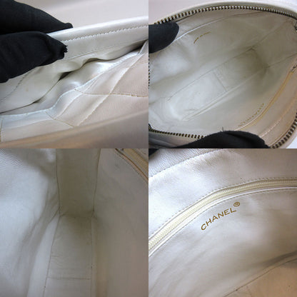 Top Quality Chanel Lambskin Chain Shoulder Bag White Gold Hardware
