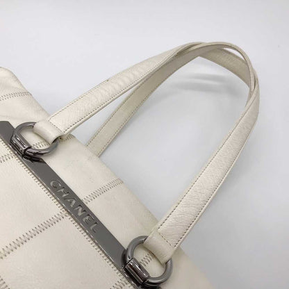 Top Quality Chanel Leather Boston Bag White Chocolate Bar