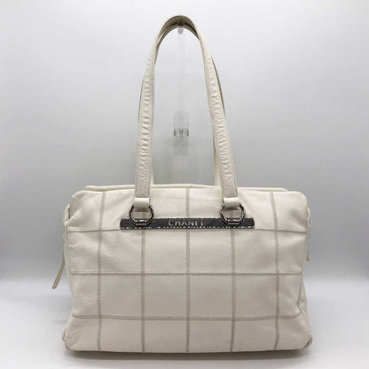 Top Quality Chanel Leather Boston Bag White Chocolate Bar