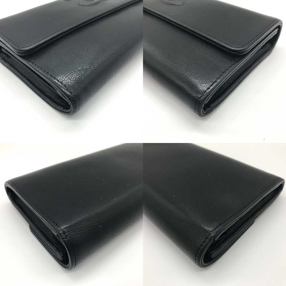 Top Quality Chanel Leather Bifold Long Wallet Black