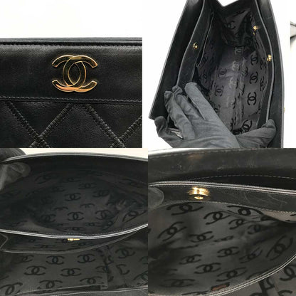 Top Quality Chanel Leather Bicolore Double Chain Tote Bag