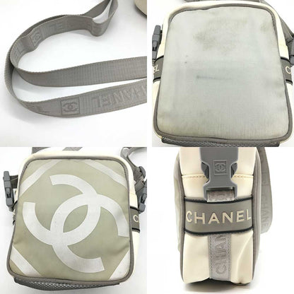 Top Quality Chanel Nylon Sports Line Shoulder Bag White Ivory