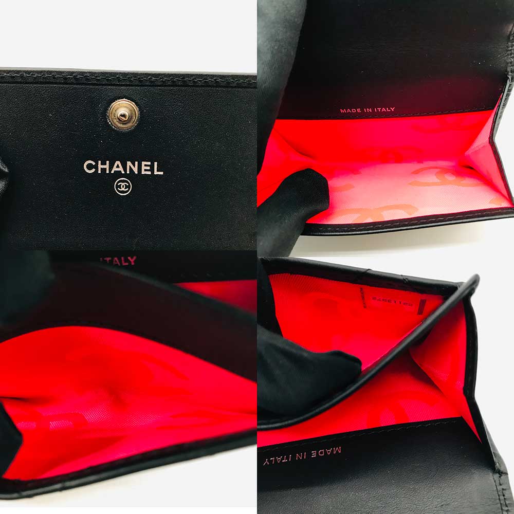 Top Quality Chanel Cambon Line Card Case Black Lambskin